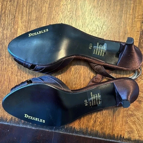 Dyeables brown dress peeptoe shoes - Picture 4 of 6